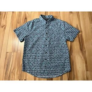 Men's Sherpa Adventure Gear Doori Blue Short Sleeve Button Up Pocket Shirt L